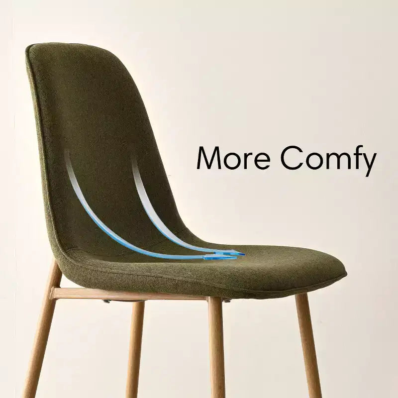 Ensemble de salle à manger rond 5 pièces, table à piètement central de 37 avec plateau effet bois et chaises courbes rembourrées, style moderne-Panipeachy