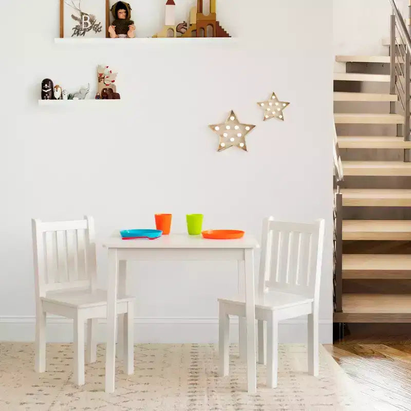 Ensemble table et chaise en bois pour enfants, 3 pièces - Humble Crew