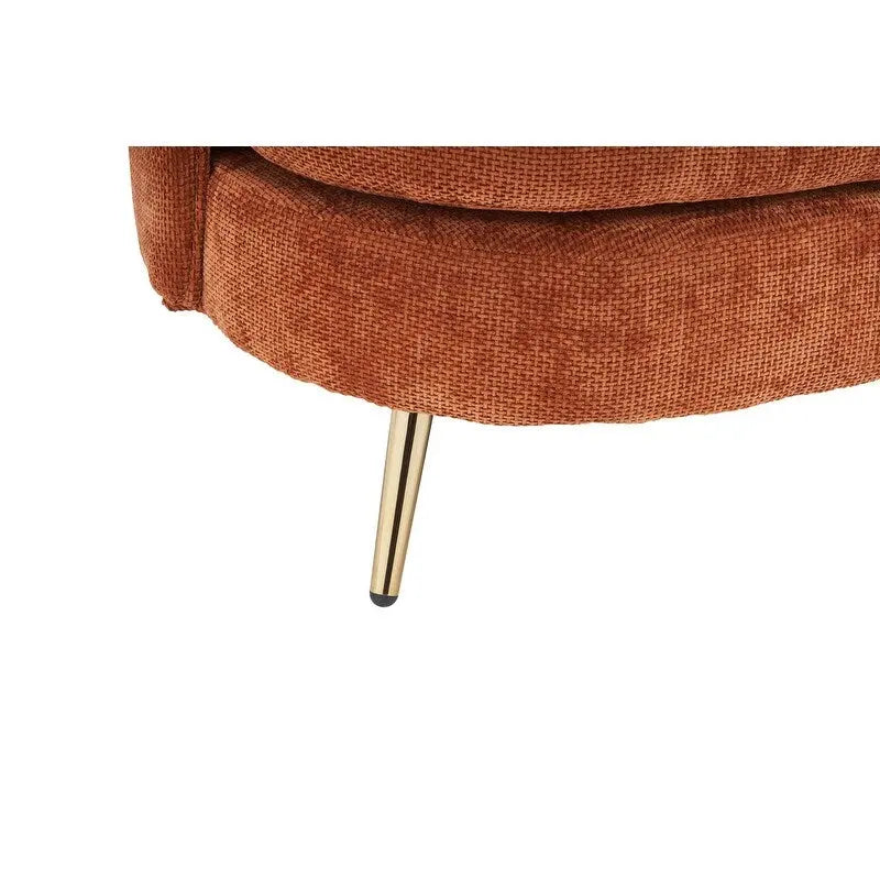 Gepolstertes Sofa mit goldfarbenen Metallbeinen, Club-Zweisitzer für Wohn- und Lesezimmer, Schlafzimmer, Apartment, kleine Räume und Wohnheime