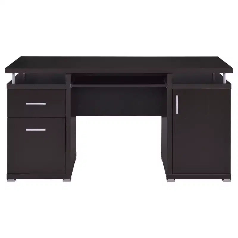 Scrivania in legno da 55 con 2 cassetti, 1 armadietto, 1 ripiano aperto e anta, per ufficio domestico o studio