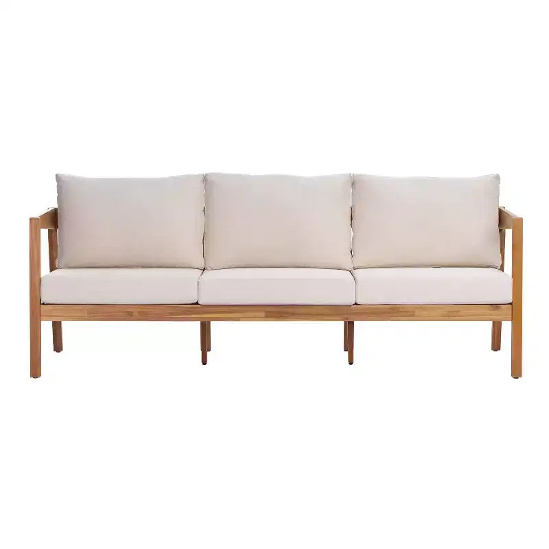 Ensemble de salon de jardin 4/5 pièces en bois d’acacia ModernLuxe, salon d’extérieur avec table basse pour porche/jardin/balcon