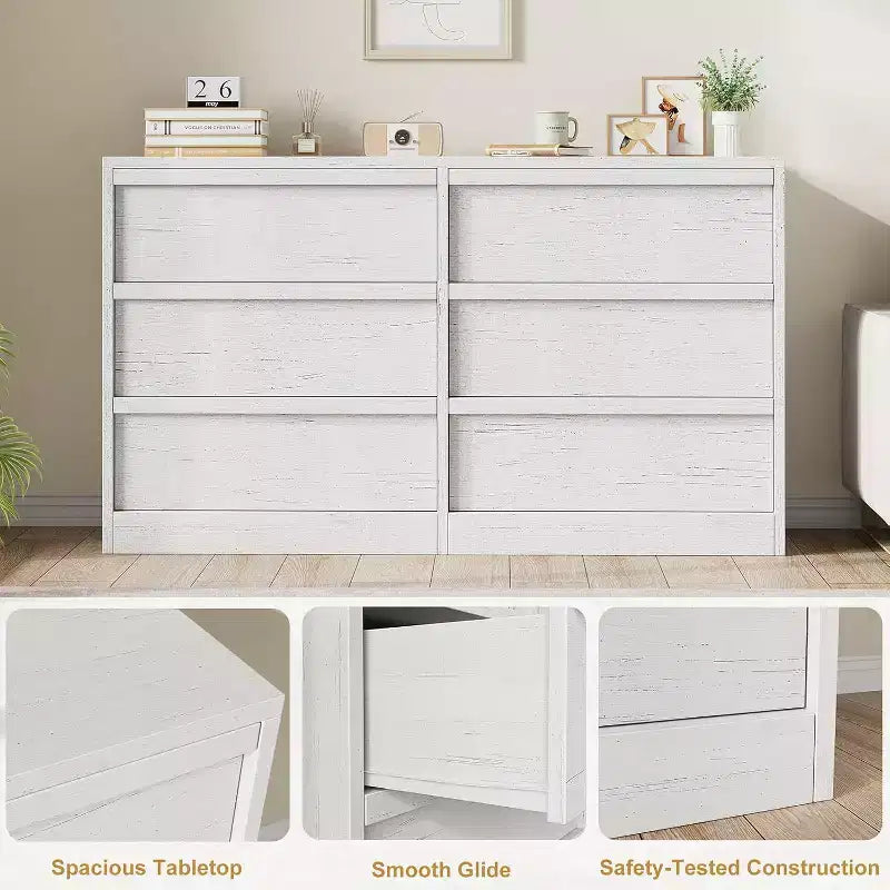 Commode à 6/8 tiroirs, large commode moderne pour chambre, salon ou chambre de bébé