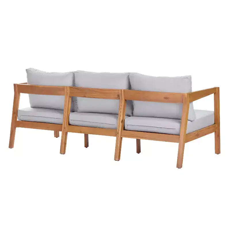 Ensemble de salon de jardin 4/5 pièces en bois d’acacia ModernLuxe, salon d’extérieur avec table basse pour porche/jardin/balcon