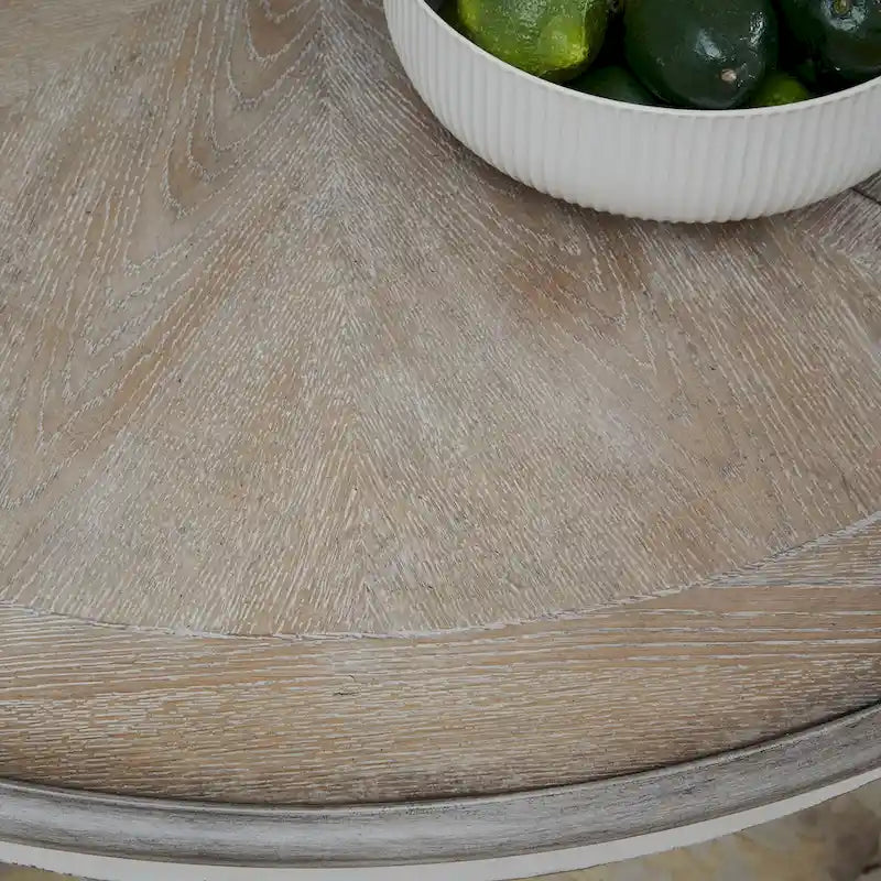 Ronde eettafel met voet in Magnolia Manor-stijl en uitschuifbare bladen - 2 afwerkingen
