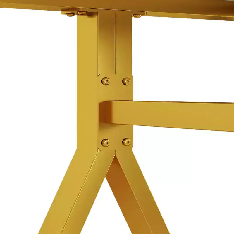 GDFStudio Daniela moderne rechthoekige eettafel van gehard glas met marmerdessin en metalen poten