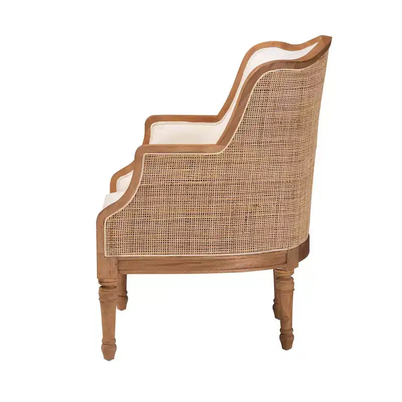 Poltrona decorativa in tessuto e legno bali & pari Elizette