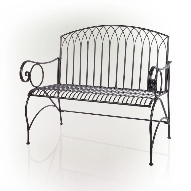 Alpine Corporation klassieke metalen tuinbank voor 2 personen, 44 l, voor binnen en buiten