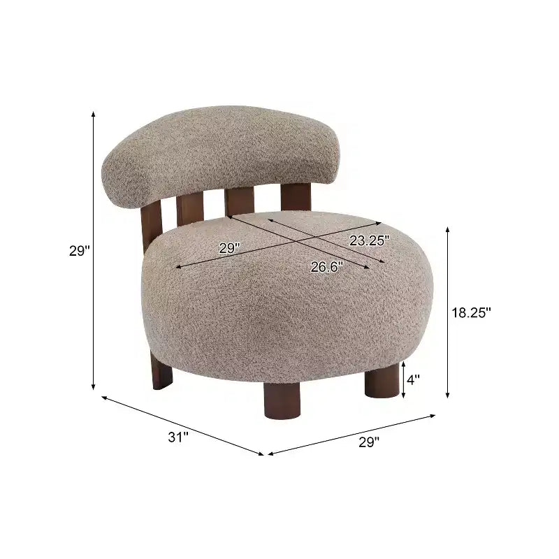 Poltrona d'accento Christopher Knight Home Gareth in legno moderno con rivestimento bouclé
