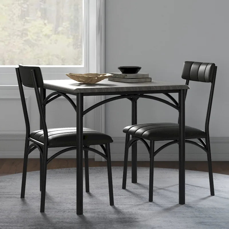 Keuken- en eettafelset voor 2 personen met gestoffeerde stoelen