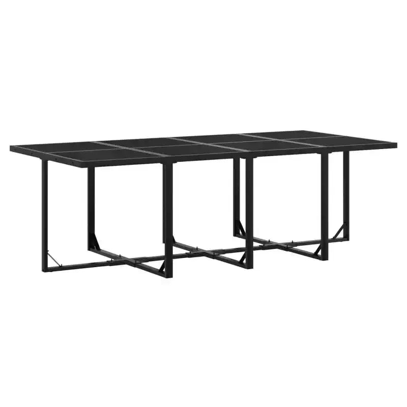 vidaXL Gartensitzgruppe mit Kissen, 13-teilig, schwarzes Textilene - platzsparendes Design mit Klappstühlen, UV-beständig, Tisch aus gehärtetem Glas