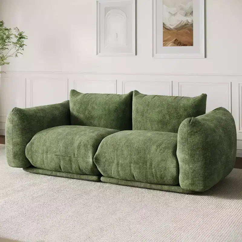 Modulares Zweisitzer-Sofa aus Chenille, Cloud-Couch mit hoch belastbarem Schaumstoff, platzsparendes Sofa ohne Gestell für Wohnung und Büro