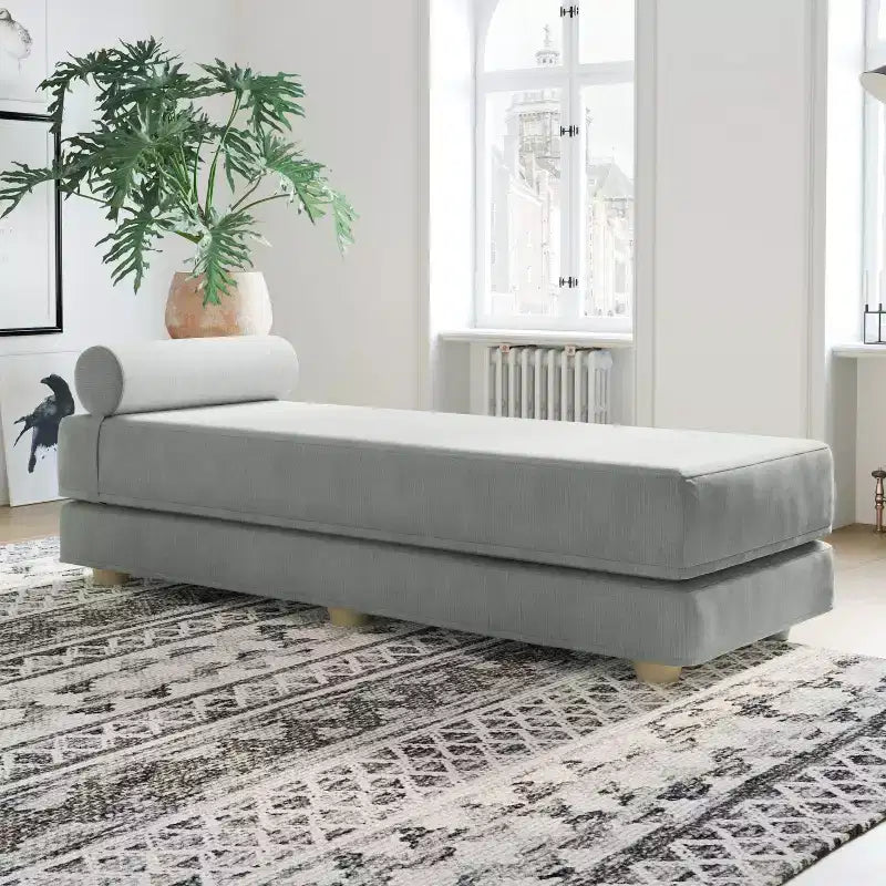 Tagesbett / ausziehbares Schlafsofa in Queen-Size - Microvelvet