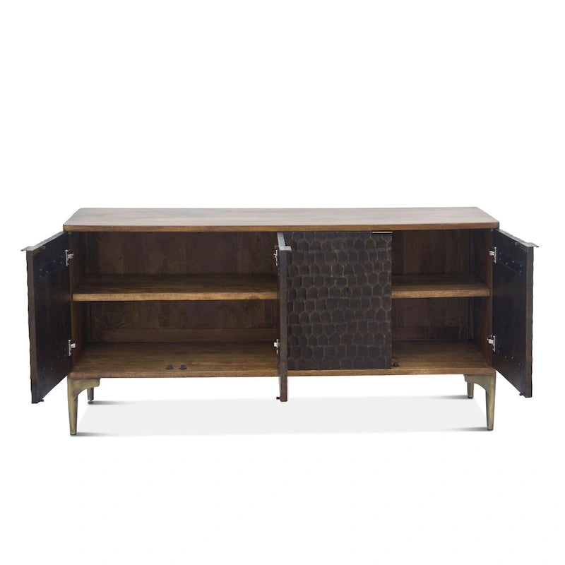 Sideboard aus Mangoholz in zwei Farbtönen
