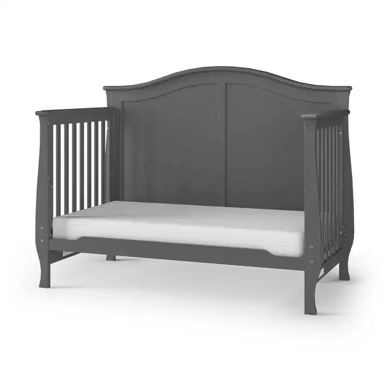 Lit bébé convertible 4-en-1, transformable en lit de jour, lit pour tout-petit et lit double, avec 3 positions de matelas et une finition sans danger pour bébé