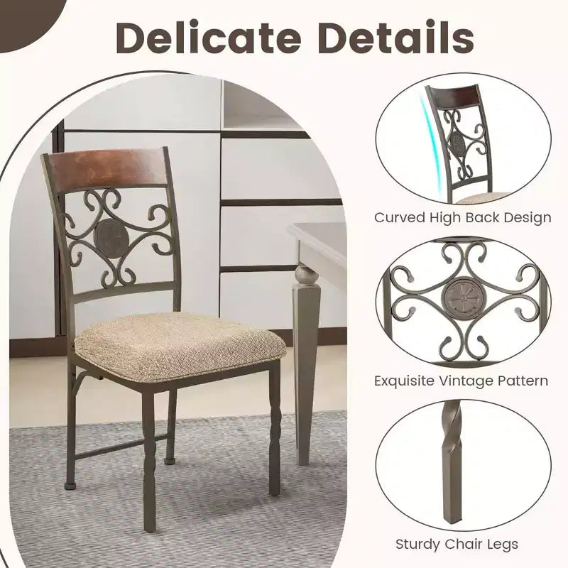 Ensemble de 2/4 chaises de salle à manger Costway, chaises de cuisine sans accoudoirs avec coussin d’assise