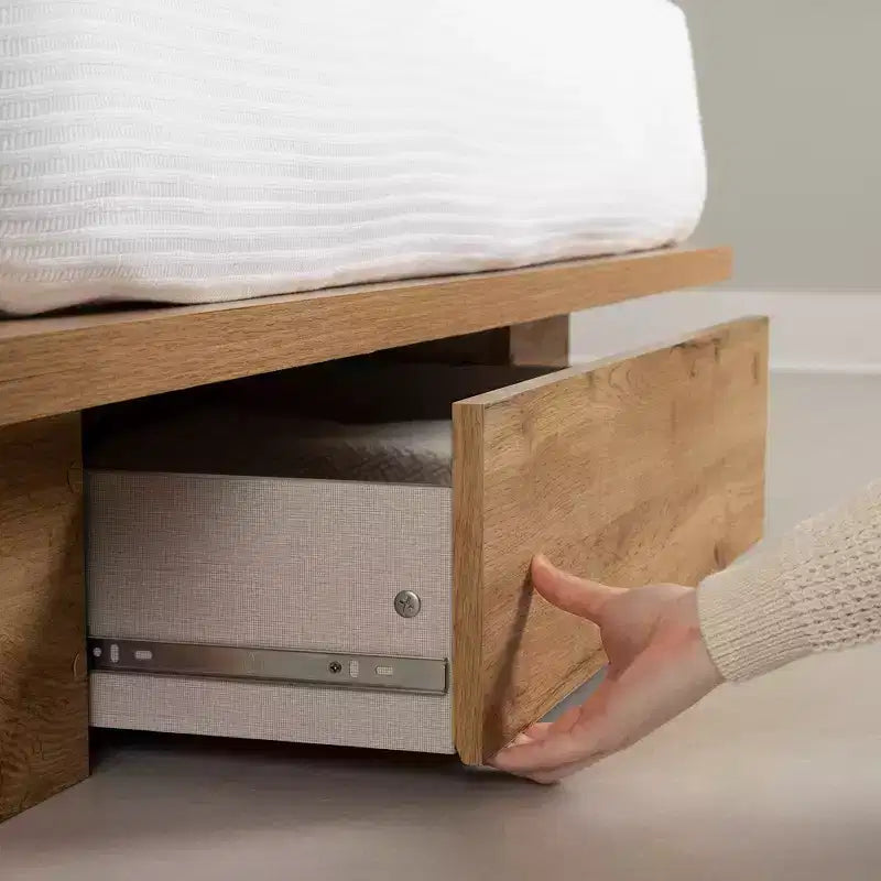 Letto con base a piattaforma South Shore Nordik Oak, matrimoniale/queen