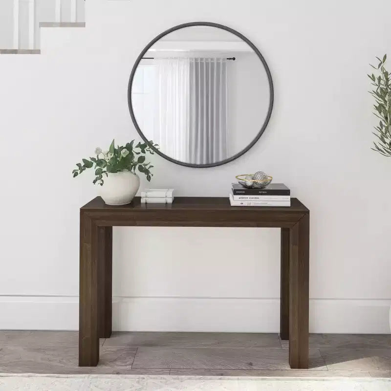 Plank+Beam 46 moderne console tafel van massief hout, smalle haltafel, voor achter de bank