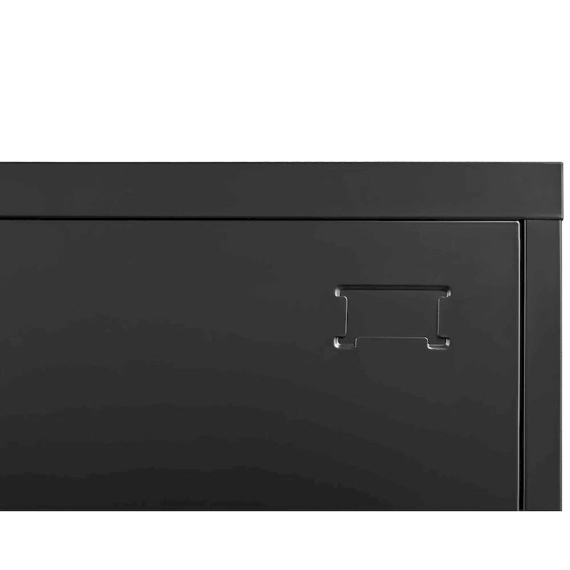 Casier de rangement pour employés à 6 portes, casiers métalliques pour bureau, salle de sport, école et domicile, avec porte-carte (noir)