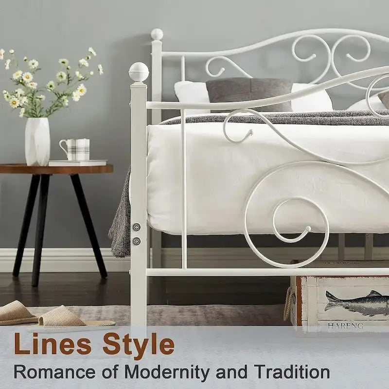 Javlergo Victoria metalen bedframe met hoofdbord en voetbord