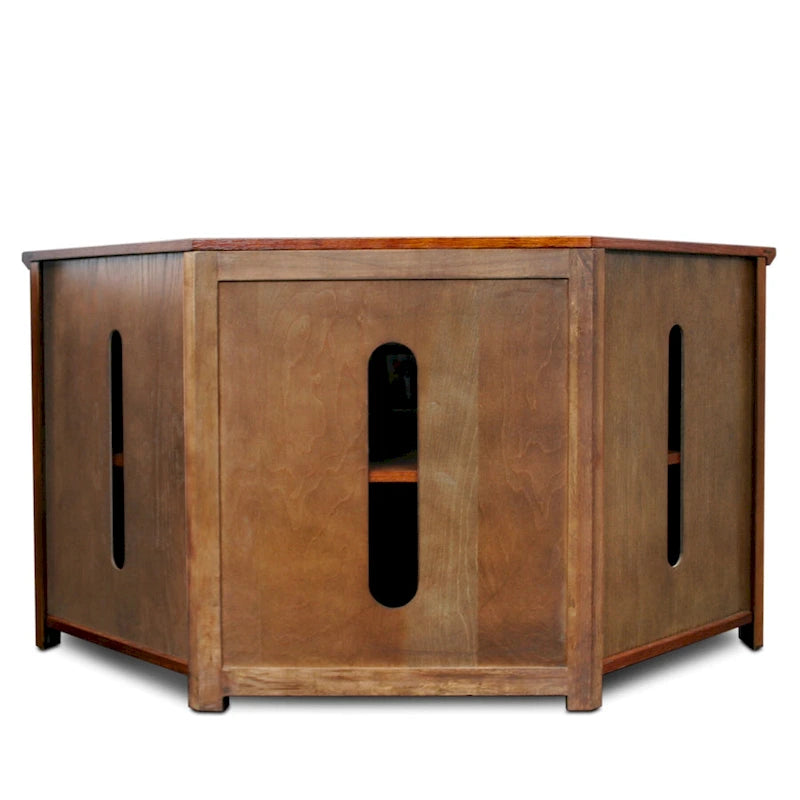 Leick Home Eck-TV-Ständer im Mission-Stil aus Massivholz