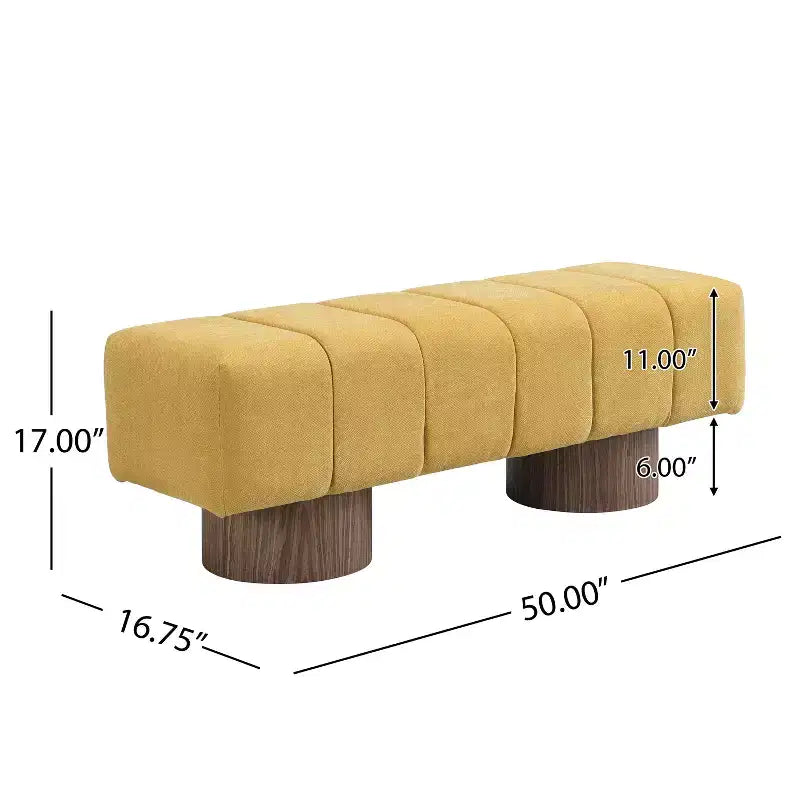 Banc de salle à manger contemporain multifonctionnel en chenille rembourrée Christopher Knight Home Gale 50