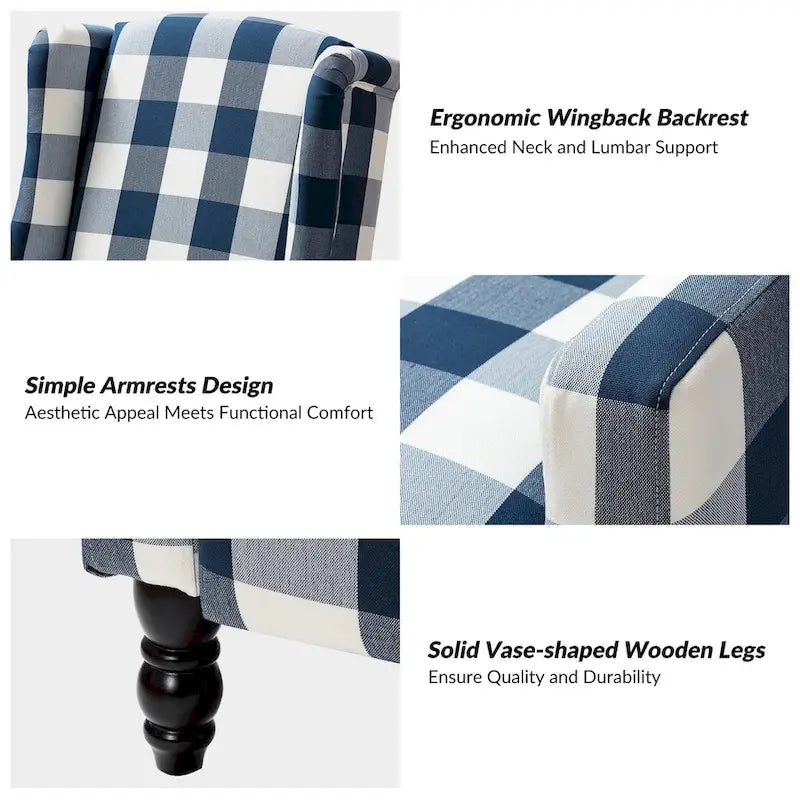 Handmatige relaxfauteuil in mid-century modern-stijl met wingback-ontwerp