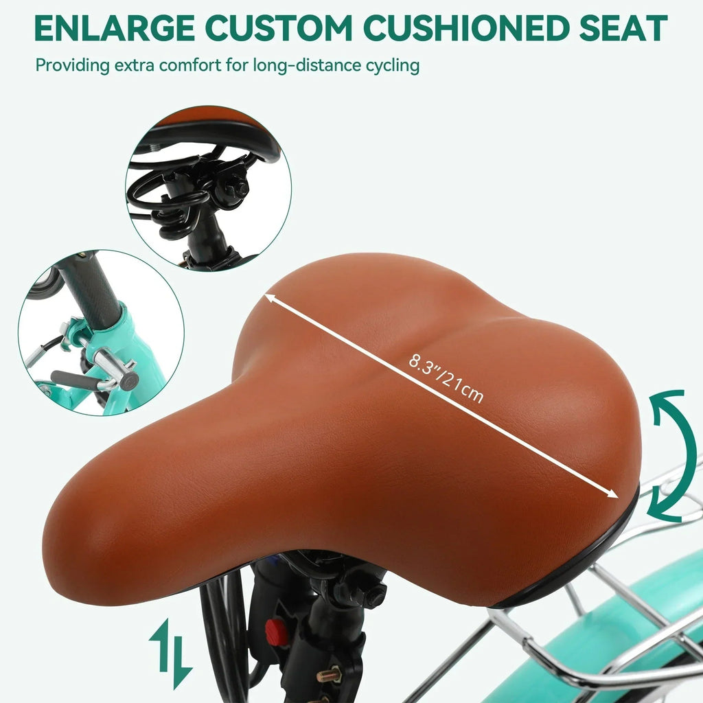 Vélo de ville Moasis24/ 26 à 7 vitesses, cadre ouvert réglable, vélo de déplacement