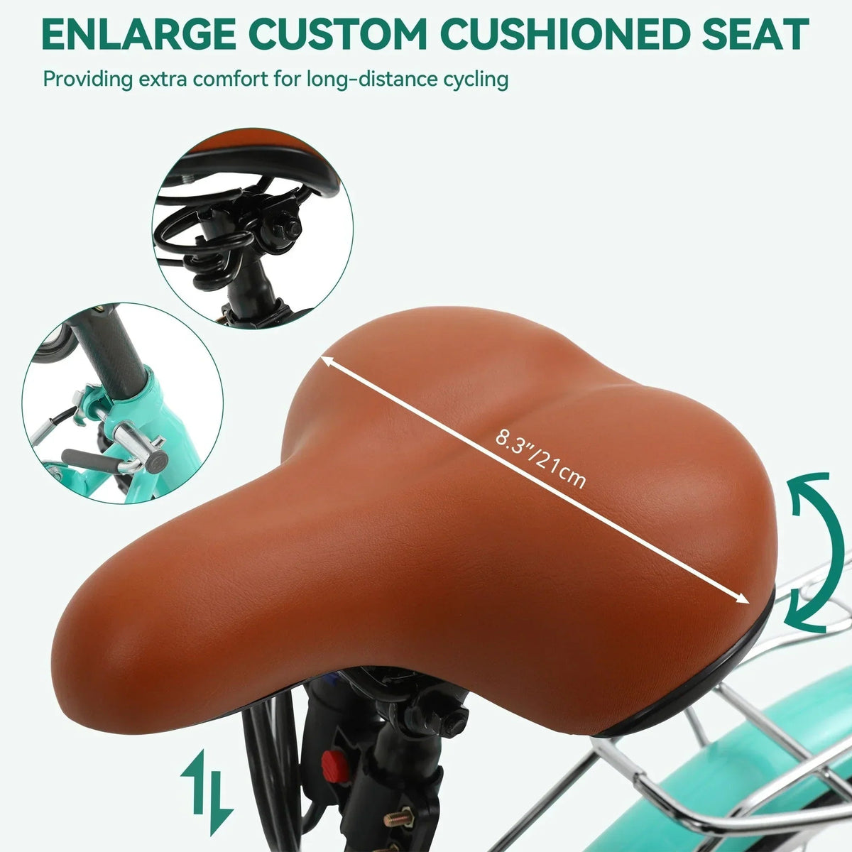 Vélo de ville Moasis24/ 26 à 7 vitesses, cadre ouvert réglable, vélo de déplacement