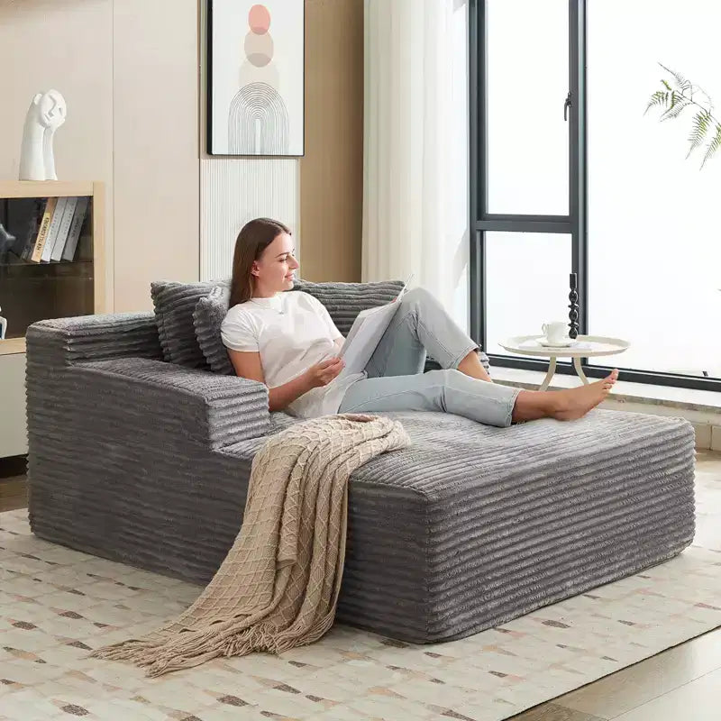 COZONY 49.2 übergroße, umwandelbare Chaiselongue, Cord-Sofasessel/Schlafsofa im Cloud-Design, Belastbarkeit 400 lb