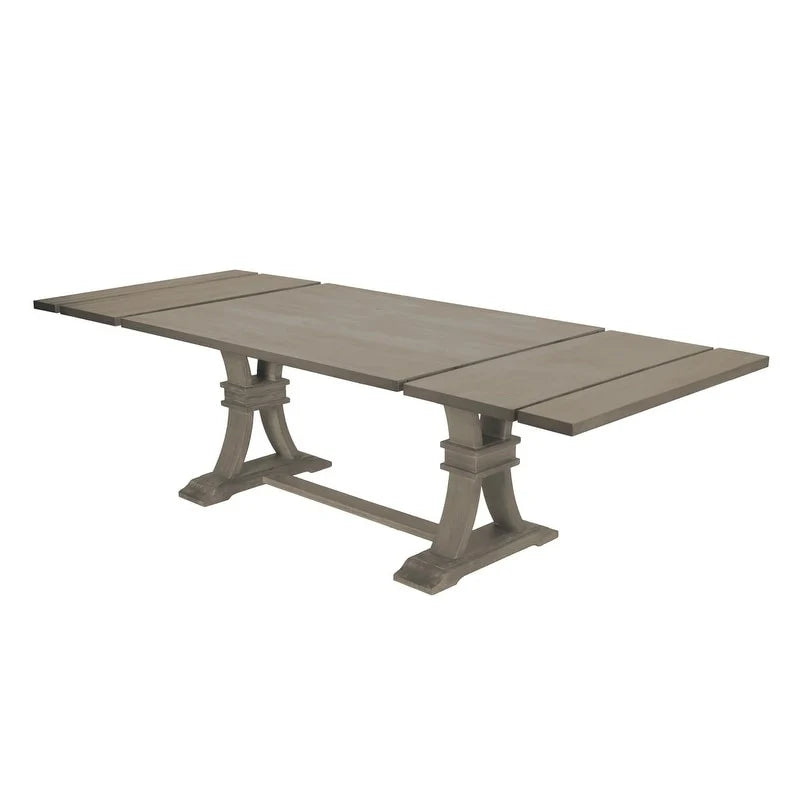 Best Quality Furniture 9-delige rustieke uitschuifbare grijze eethoek