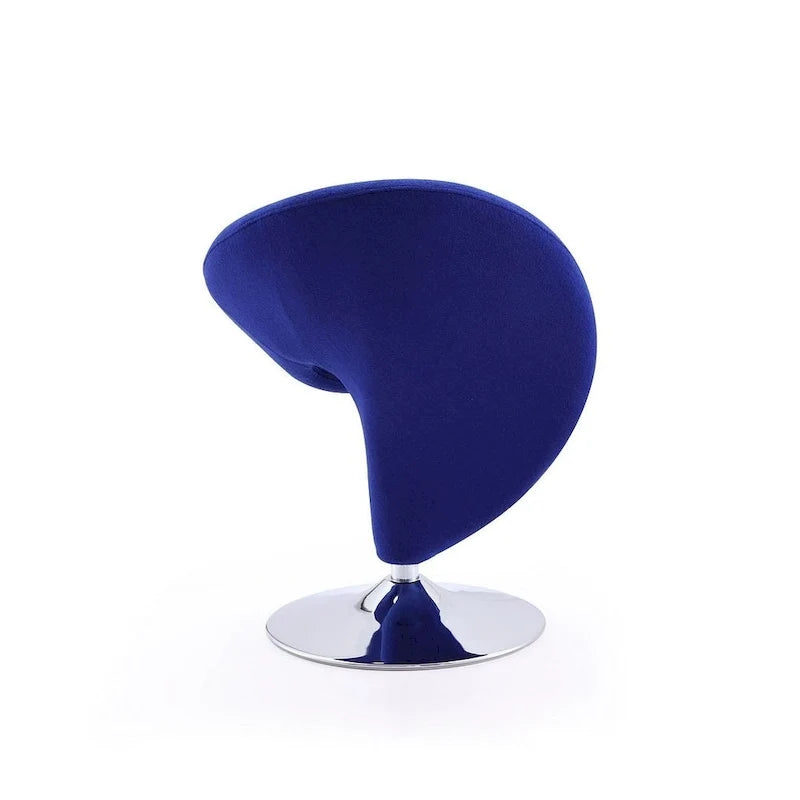 Poltrona girevole decorativa Curl Manhattan Comfort in misto lana e cromo (set da 2)