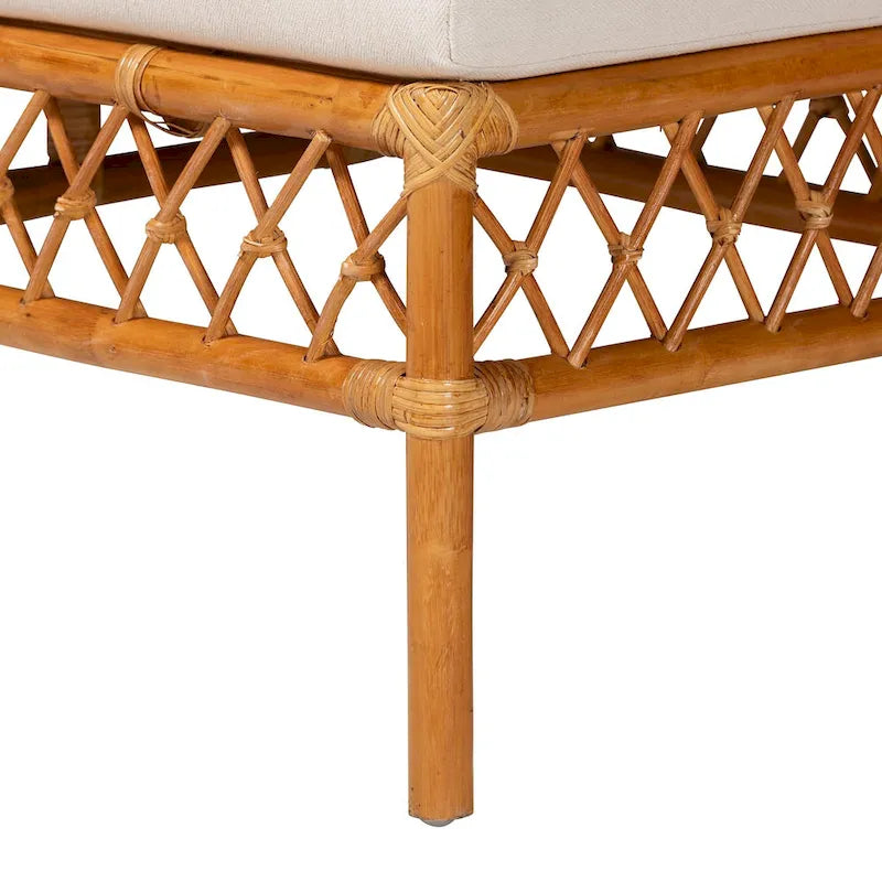 Capella moderne bohemian eethoekset van honingkleurig rotan, 3-delig