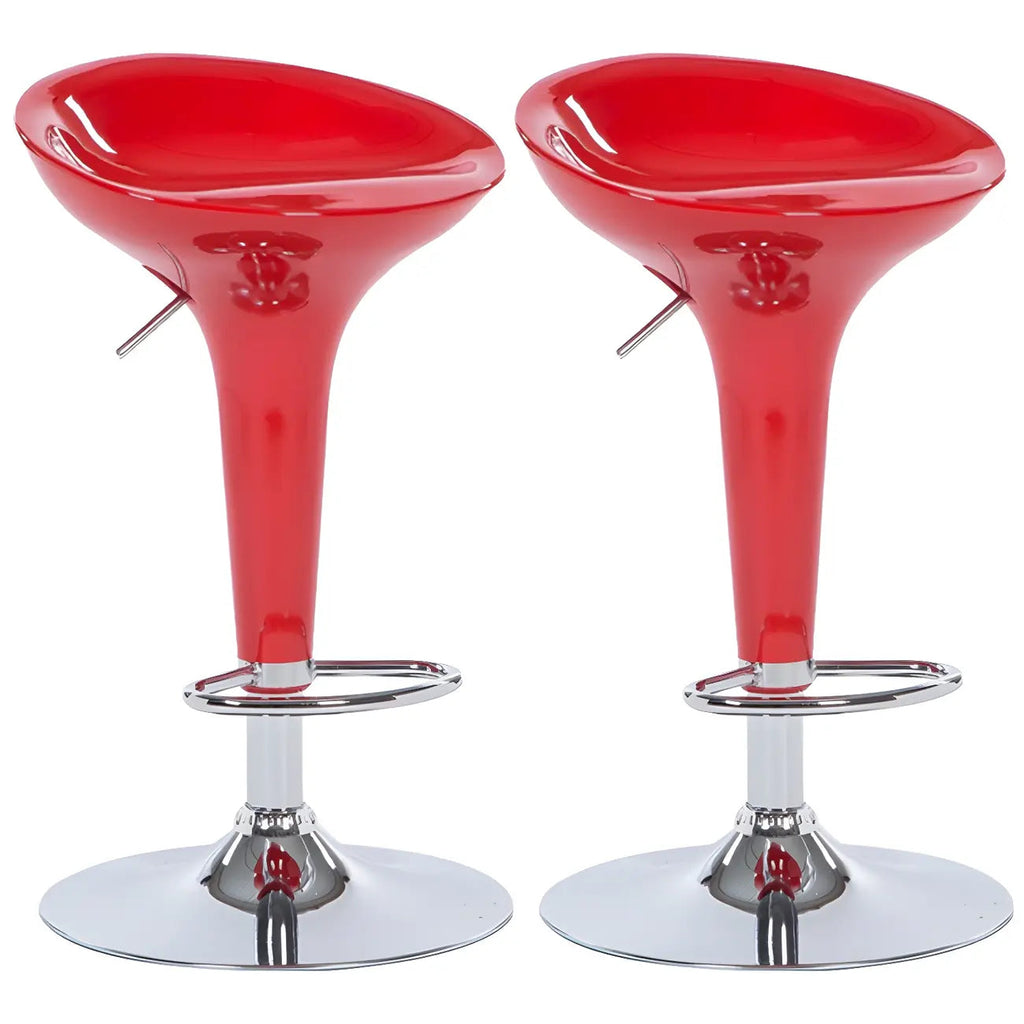 Drehbarer Barhocker aus Kunststoff und Chrom, höhenverstellbar