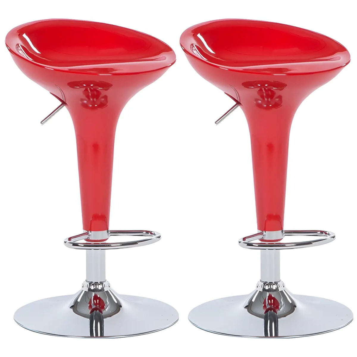 Drehbarer Barhocker aus Kunststoff und Chrom, höhenverstellbar