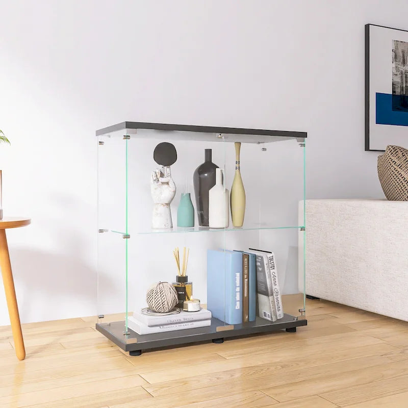 Vitrinenschrank mit zwei Glastüren und 2 Einlegeböden
