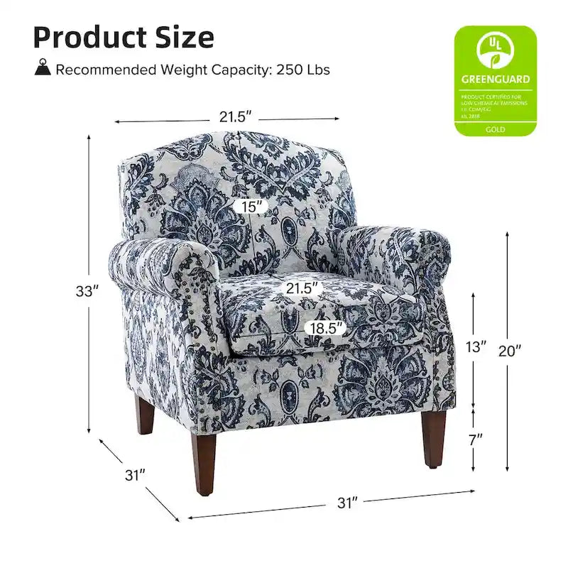 Giampiero fauteuil voor de woonkamer met siernagels, set van 2, van HULALA HOME
