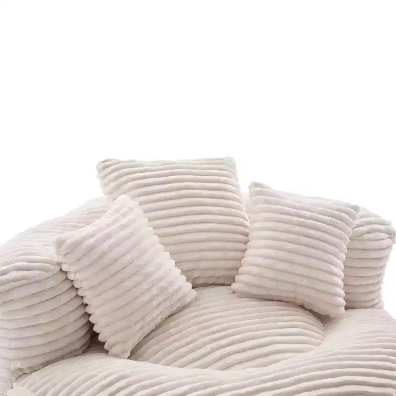 Sitzsacksofa für Erwachsene und Kinder, übergroßer Cord-Sitzsack mit 3 Kissen und Armlehnen für Wohnzimmer und Schlafzimmer - ModernLuxe