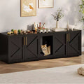 Meuble cache-litière pour chat, grand meuble à litière, meuble à double compartiment fermé, meuble en bois pour bac à litière, pour la maison et le salon