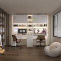 Bureau moderne spacieux blanc pour deux personnes, pour le jeu et le travail