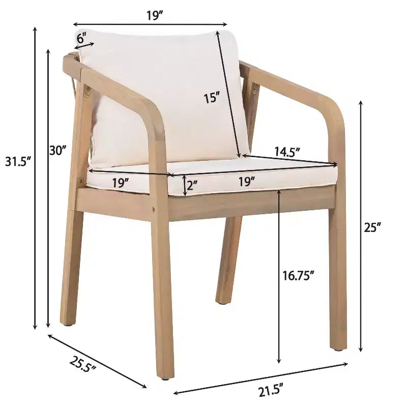 Christopher Knight Home Olcott 7-teiliges Garten-Esszimmer-Set aus Akazienholz mit ausziehbarem Tisch und geflochtenen Seil-Armlehnstühlen