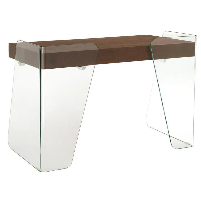 ARCHIE-Büroschreibtisch mit durchsichtigem Glas.