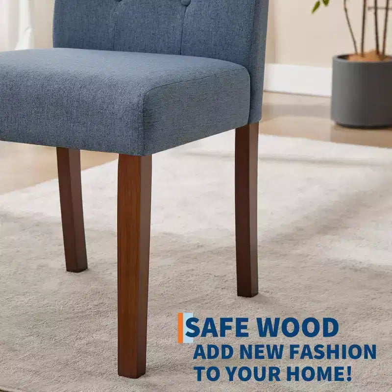 Esszimmerstühle im Parsons-Stil mit Knopfheftung, 6er- / 4er-Set - gepolsterte Küchenstühle aus Stoff mit Holzbeinen und gepolsterten Sitzflächen - Möbel für Wohnzimmer und Küche