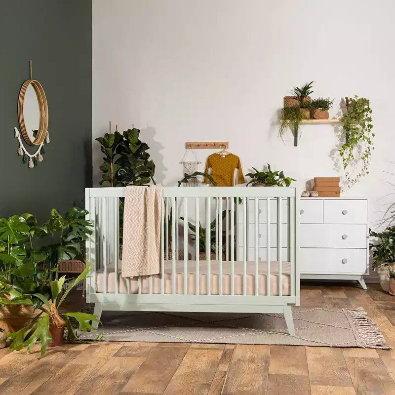 Lit bébé convertible 3-en-1, hêtre européen massif, certifié GREENGUARD Gold, fabriqué en Italie