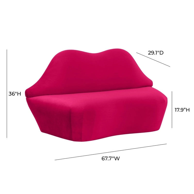 Lips Samtsofa - 67.7W x 29.1D x 36H