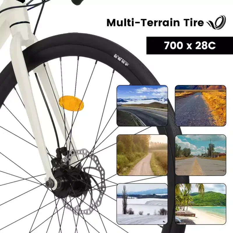 Whisen racefiets, lichtgewicht aluminium frame, schijfremmen, 16 versnellingen, snelle acceleratie, geschikt voor mannen en vrouwen