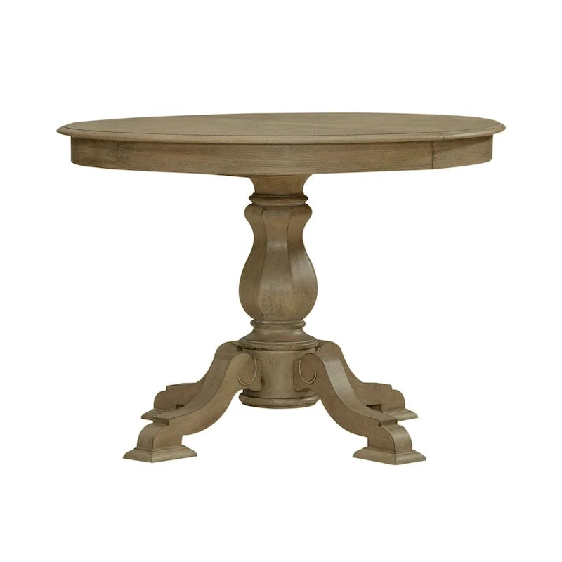 Ronde eettafel met voet in Magnolia Manor-stijl en uitschuifbare bladen - 2 afwerkingen