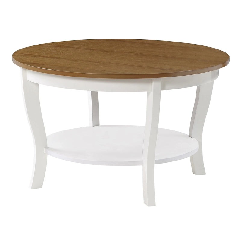 Tavolino rotondo Convenience Concepts American Heritage con ripiano