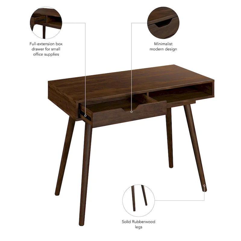 Scrivania per computer e scrittura Bush Furniture Nora 40W con contenitore