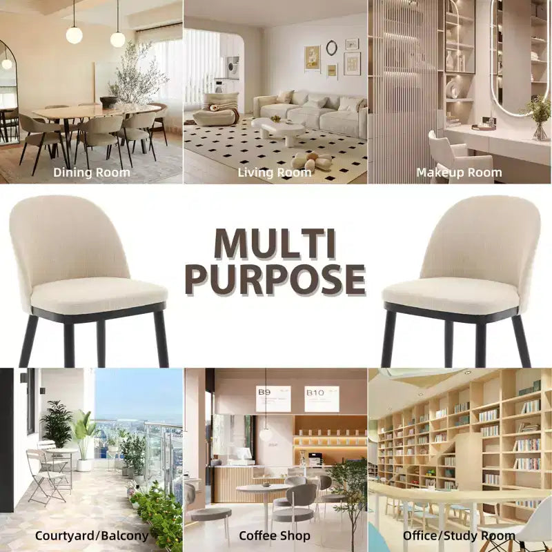 Esszimmerstuhl-Set, 4/6 Stück, gepolsterte Küchen- und Esszimmerstühle aus Leinenstoff im Landhausstil mit verstellbaren Füßen für Esszimmer und Wohnzimmer