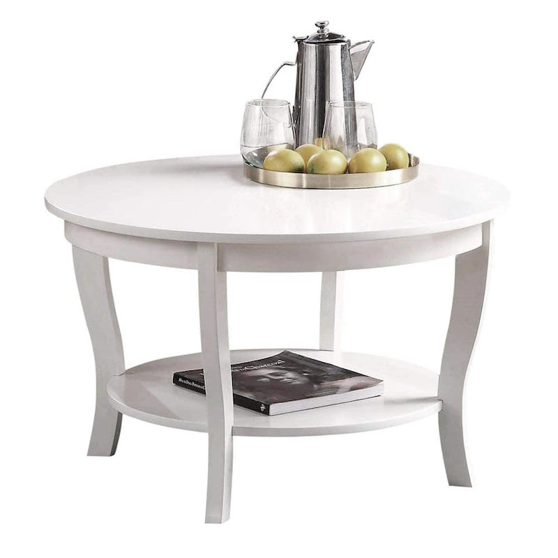 Runder Couchtisch mit Ablage aus der American-Heritage-Kollektion von Convenience Concepts